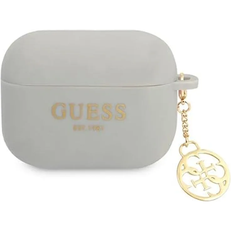 Guess GUAPLSC4EG Hülle für AirPods Pro, graues Silikondeckel der 4G Collection