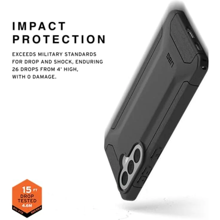 URBAN ARMOR GEAR Scout Case für Samsung Galaxy A57 5G, sturzfest nach Militärstandard, Displayschutz durch erhöhten Rand, schwarz – Bild 2