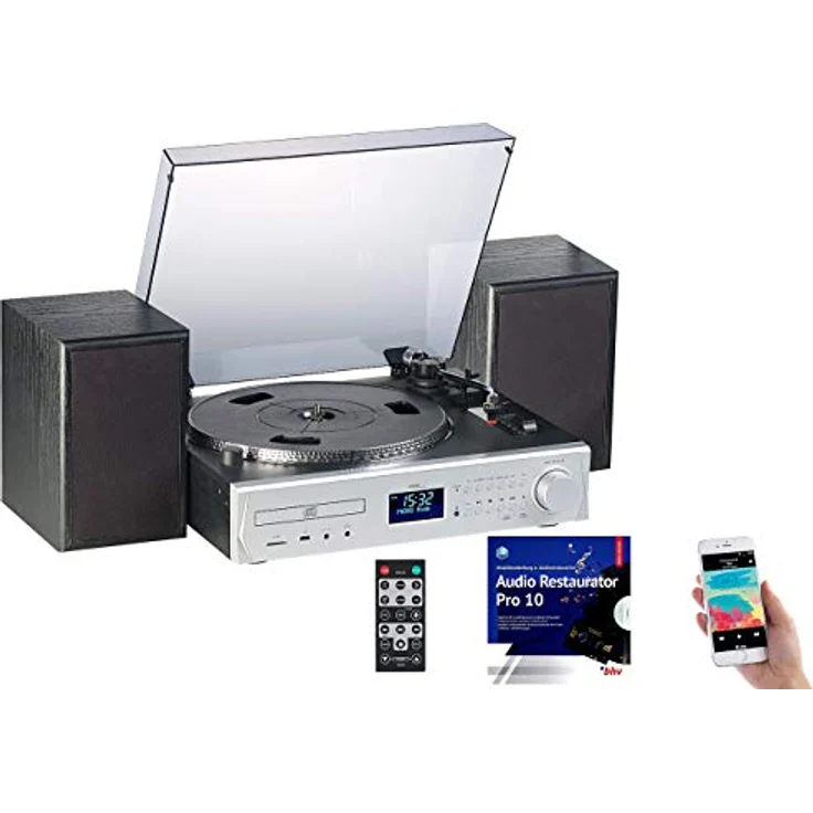 auvisio Musikanlage MHX-620 Plattenspieler/Digitalisierer, BT, DAB+, CD, MC, USB, MP3 – Bild 2