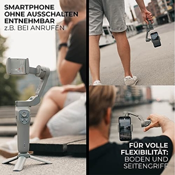 Rollei Set: Steady Butler Mobil 3 SE Gimbal & Lumis Compact RGB Licht – Für Ruhige Smartphone-Videos