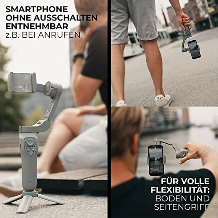 Rollei Steady Butler Mobil 3 SE, Kleiner, Leichter, zusammenklappbarer Smartphone Gimbal für ruhige aus der Hand gefilmte Videos. Mit App-Steuerung für Android und iOS 22946 – Bild 4