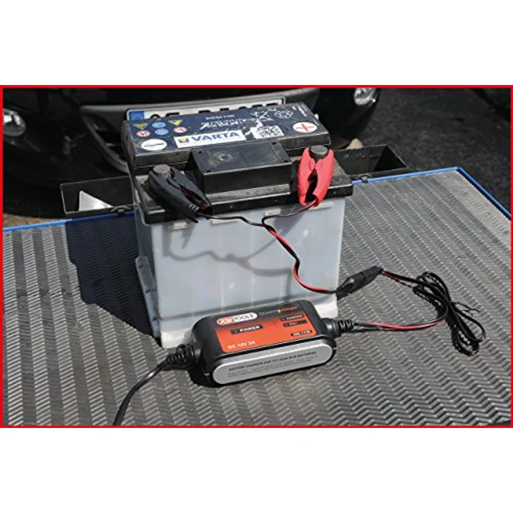 KS Tools 550.1730 Kfz-Ladegerät 2A, vollautomatischer Ladezyklus, spritzwassergeschützt IP44, für Bleisäure- und AGM-Batterien, inklusive 3 Anschlusskabel – Bild 4