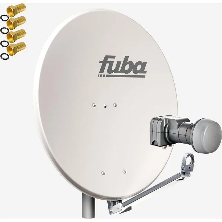 Fuba DAL 802 G Satellitenanlage, Twin LNB DEK 217 für 2 Teilnehmer, hohe Signalstärke, Montagefreundlich