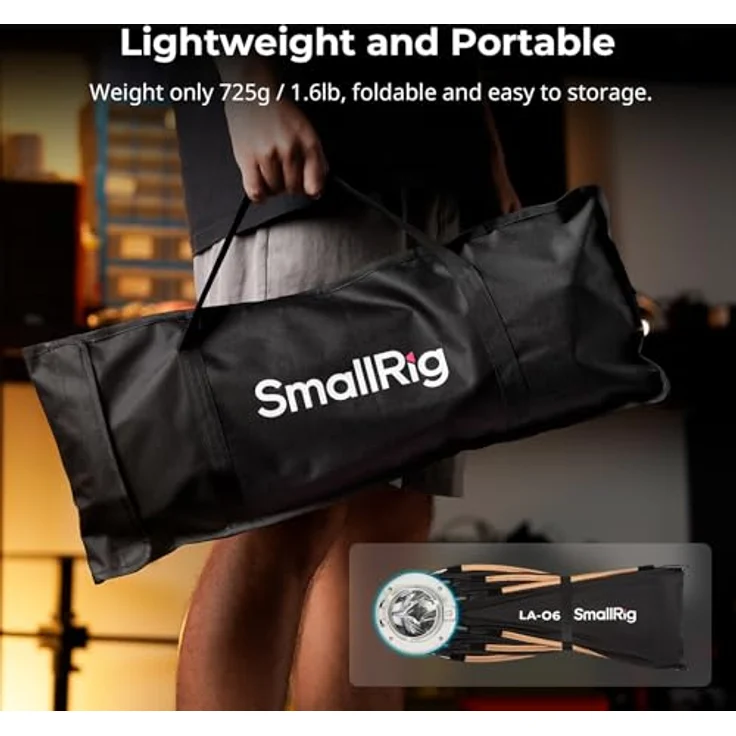 SMALLRIG LA-O65 Achteckige Softbox, 65 cm/25,6 Zoll Schnellverschluss-Softbox mit Tragetasche, für COB-Leuchten mit Bowens-Mount, Industriequalität, leichte Aluminiumkonstruktion – Schwarz – Bild 5