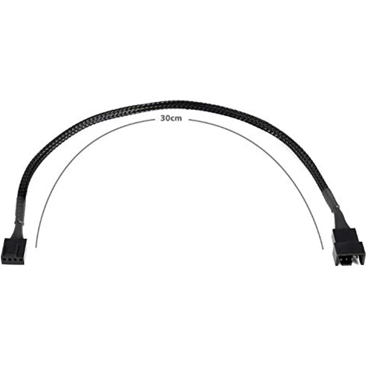Poppstar Lüfter Kabel Set 12V (15cm 2-Pin Y-Kabel 1x Molex Stecker auf 3x Stecker) + 30cm 4-Pin PWM Verlängerungskabel, zum Anschluss von Gehäuselüftern an ein Netzteil – Bild 4