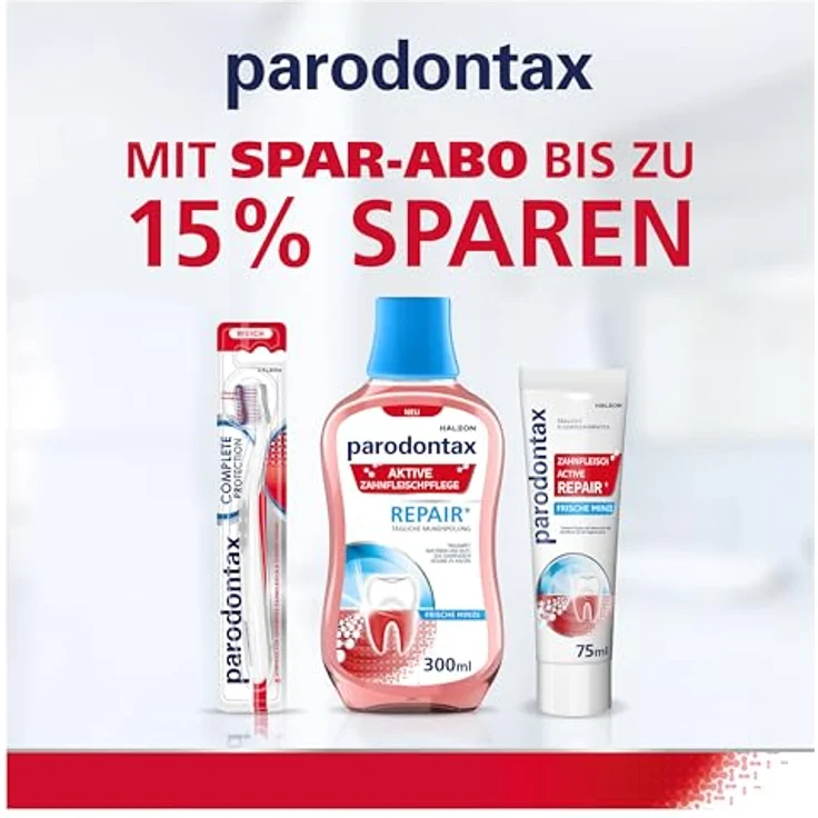Parodontax Mundspülung Aktive Zahnfleischpflege- Repair*, 300ml mit frischem Minzgeschmack, alkoholfrei - Parodontax Mundspülung zur Zahnfleischpflege mit neuer Formulierung, Stärkung des Zahnschmelzes, Plaque-Entfernung und Fluorid-Kariesschutz, Minzgeschmack, 300ml – Bild 4