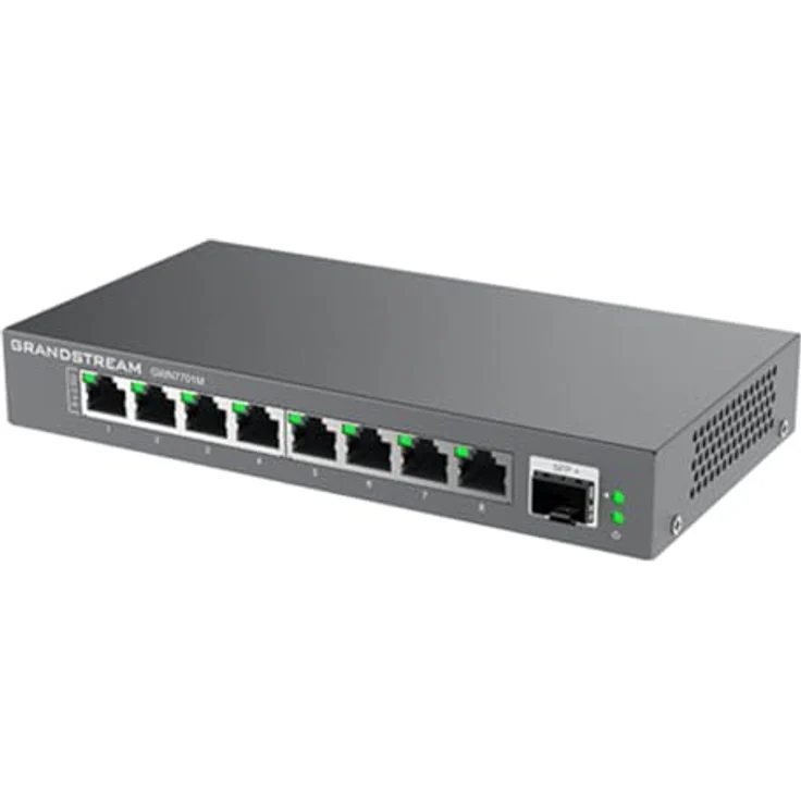 Grandstream GWN7701M Multi-Gigabit-Switch, nicht verwaltbar, 8 x 2,5 GbE, 1 x SFP+, robustes Metallgehäuse, 12 V/1 A PSU – Bild 2
