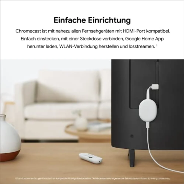 Chromecast mit Google TV (4K) Himmel - Bringt Unterhaltung per Sprachsuche auf deinen TV. Streame Filme, Serien oder Netflix in bis zu 4K HDR-Qualität. Einfach eingerichtet – Bild 5