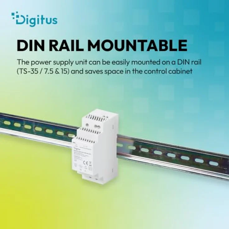 Digitus 12V / 2A / 24W Step-Shape DIN-Rail Netzteil, Slim Design für Server-Anwendungen, 90-264 V, 47/63 Hz – Bild 4