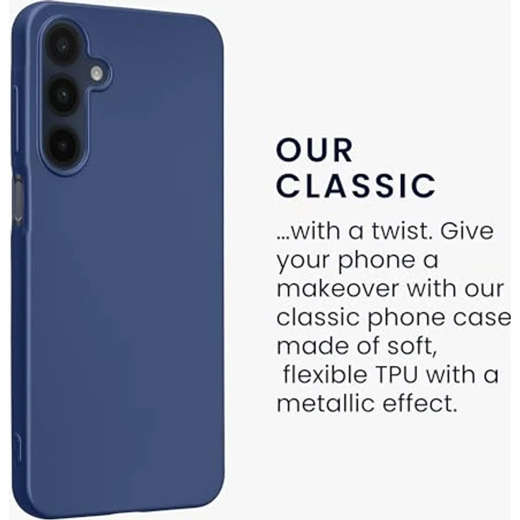 kwmobile Schutzhülle kompatibel mit Samsung Galaxy A16 5G - Flexibles Silikon Case in Metallic Blau mit modernem Glanzeffekt – Bild 3