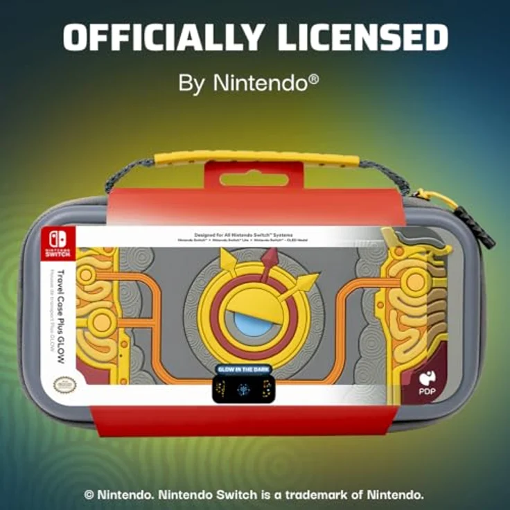 PDP Travel GLOW Case Purah Pad, luminescentes Aufbewahrungsetui mit integriertem Stand für Nintendo Switch, Switch Lite und OLED Model – Bild 5