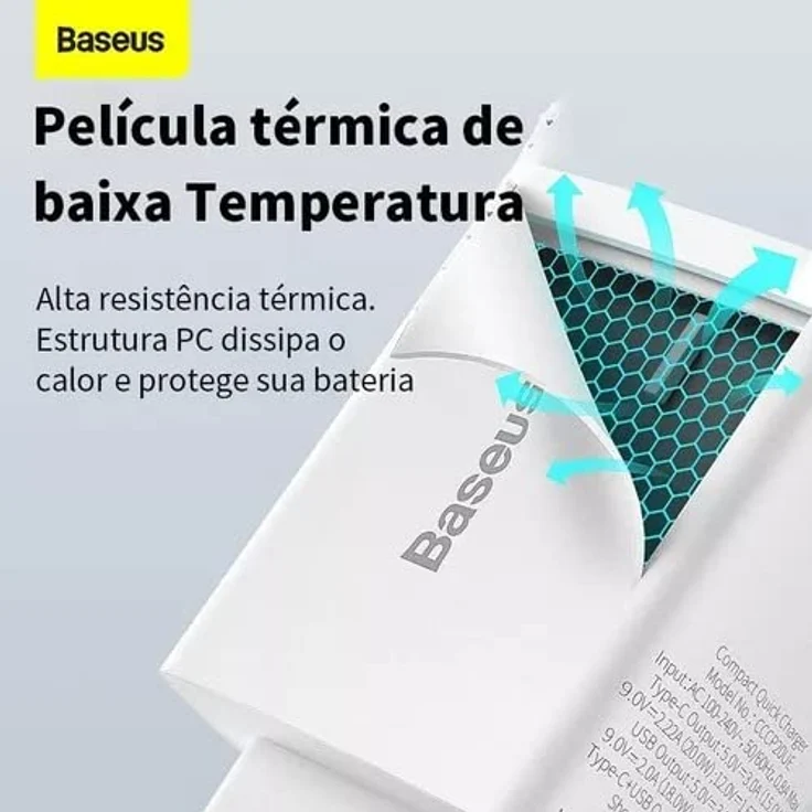 Baseus Compact Quick Charger Dual 20W White Schnelladegerät – Bild 2