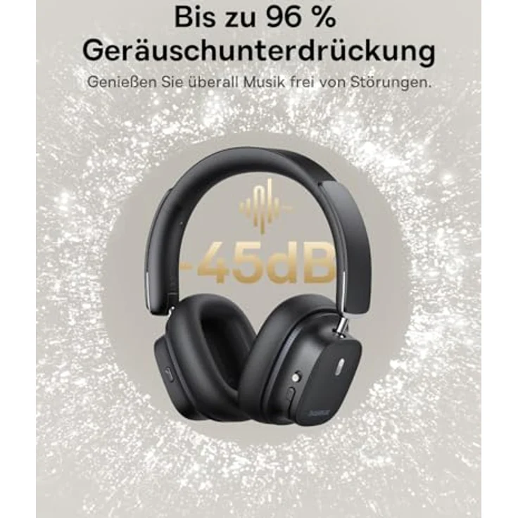 Baseus Wireless Noise Cancelling Kopfhörer mit Spatial Audio, LDAC Hi-Res Sound, 65H Spielzeit, Deep Bass, Custom EQ via App, faltbares Design – Bild 4