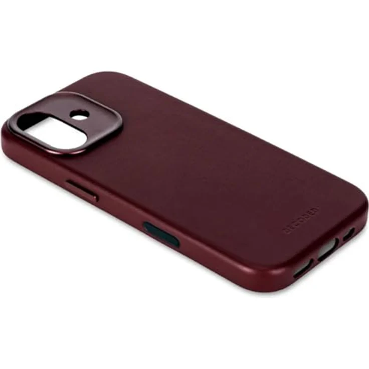 Decoded Leather Backcover für Apple iPhone 17, handgefertigte Smartphone Hülle aus vollnarbigem Leder in Dark Ruby mit MagSafe-Funktionalität und schockabsorbierendem Schutz – Bild 4