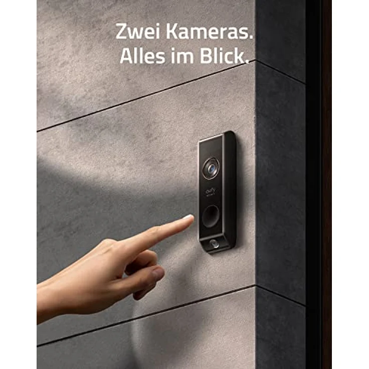eufy Security Video Doorbell S330 Dual Camera (mit Akku), Zusatzkamera, Akkubetriebene Video-Türklingel, Bewegungssensor, Paketerkennung, 2K HD, Gebührenfrei – Bild 2