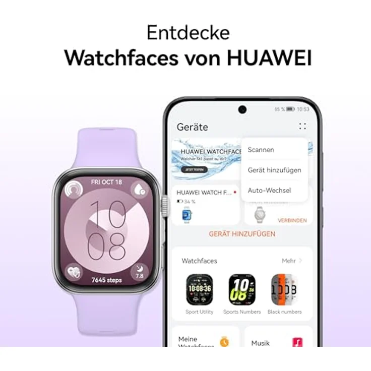 HUAWEI Watch FIT 4, Smartwatch mit GPS und Fitness Tracker, Aluminiumgehäuse, Kautschuk-Armband, Weiß – Bild 9