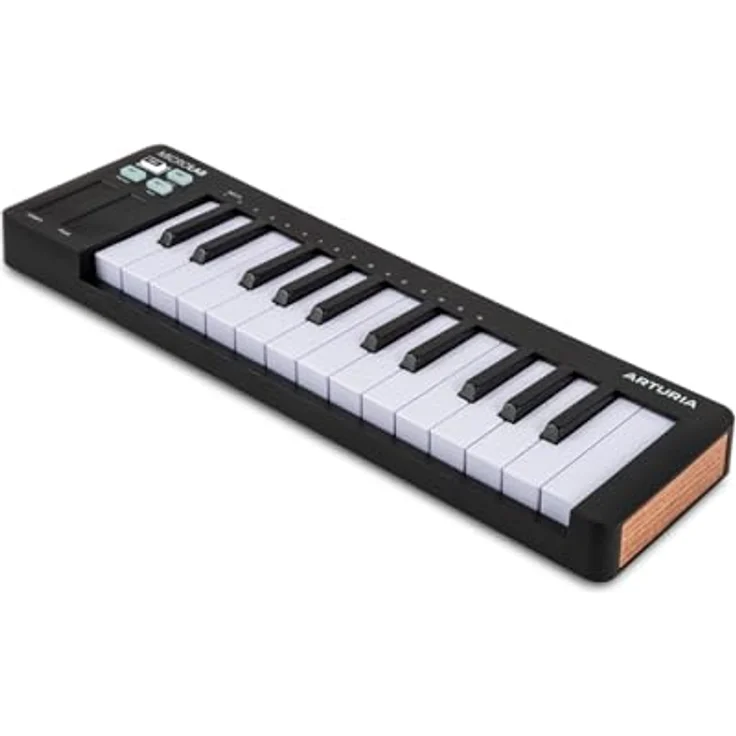 Arturia MicroLab mk3, kompaktes MIDI-Controller-Keyboard mit 25 anschlagsdynamischen Tasten, Dual Touch Strips, Akkordmodus und Sustain-Pedal-Input – Schwarz – Bild 2