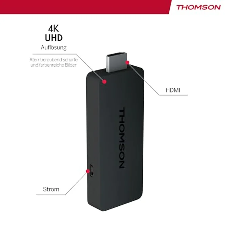 Thomson Streaming Stick 140, 4K UHD, Google TV, Google Voice Control, WiFi, Googlecast Built-in – Bild 3