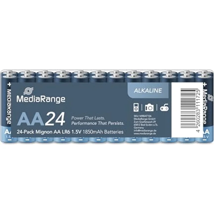 MediaRange LR6 shrink Alkaline Batterien (1,5V, AA) 24-er Pack – Bild 2