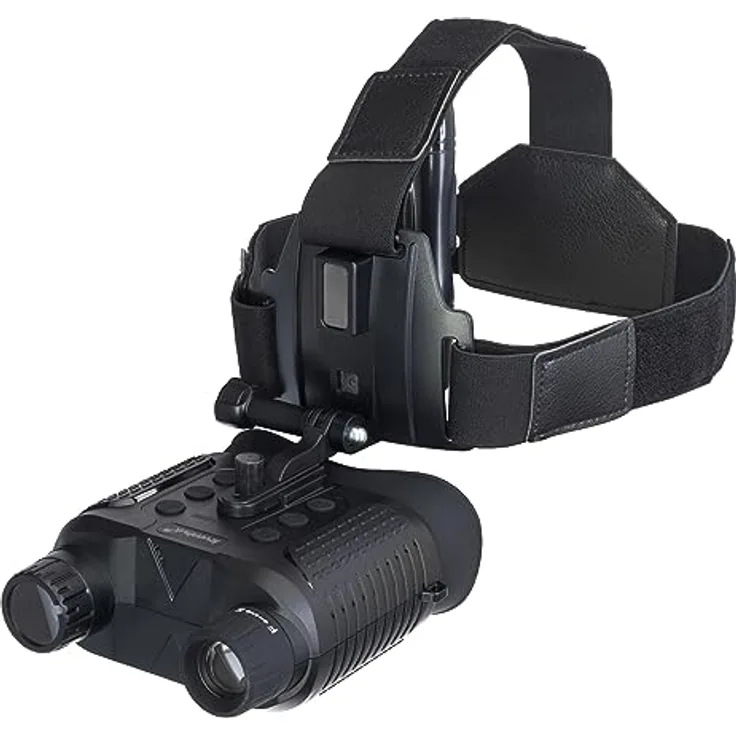 Levenhuk Halo 13X Helm Digitales Tag- und Nachtsichtgerät Binokular, 1- bis 8-Facher Vergrößerung, Infrarot-Beleuchtung, Wiederaufladbarer Akku, schwarz.