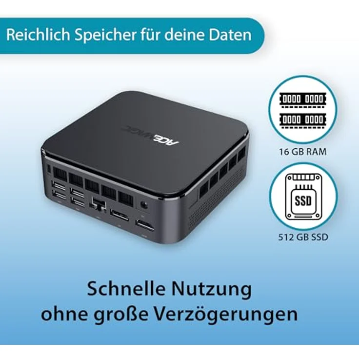 VALE ACEMAGIC E3C Mini-PC Intel i5-1235U, 16 GB RAM, 512 GB SSD, leiser Büro-PC mit Wi-Fi 6 und Windows 11 Pro – Bild 3