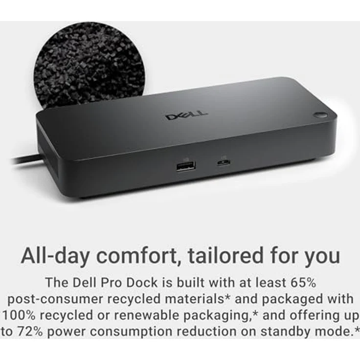 Dell Pro Dock WD25, USB Type-C Dockingstation mit DP Alt Mode, 4K DisplayPort/HDMI/USB 3.2 Gen2, bis zu 100W Power Delivery - Schwarz – Bild 5
