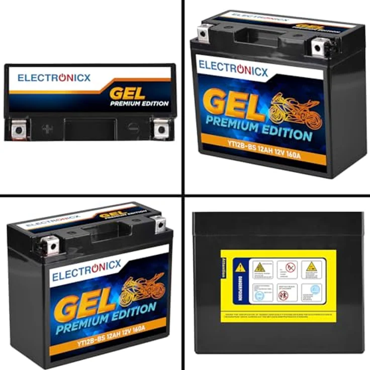 Electronicx GEL-YT12B-BS Motorradbatterie 12Ah 12V, wartungsfrei und vibrationsfest für Motorrad, Roller, Quad und ATV – Bild 9