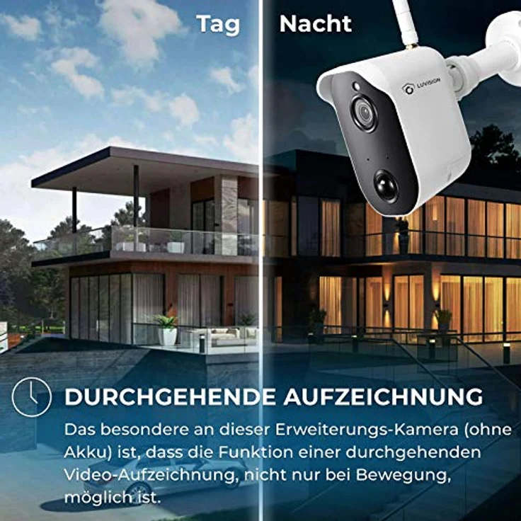 LUVISION Funk Zusatz Überwachungs-Kamera mit DC | Betrieb: DC-Adapter Netzteil | zur Erweiterung LV-A-2020-01 | FullHD 2MP 1080p | PIR-Wärmesensor | Nachtsicht – Bild 4