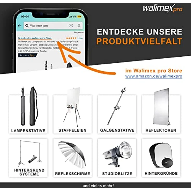 Walimex pro 4er Set WT-806 Lampenstativ, 256cm – Bild 6
