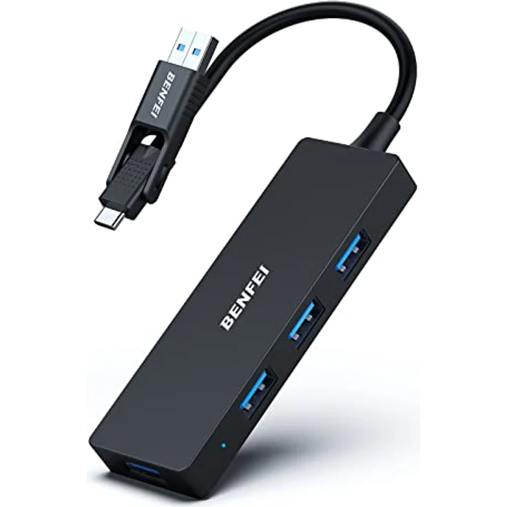 BENFEI USB 3.0 Hub, USB C Hub, 2-in-1 USB Typ-A/Typ-C Hub mit 4 USB 3.0-Anschlüssen, kompatibel für MacBook, Mac Pro, Mac Mini, iMac, Surface Pro, XPS, PC, Flash-Laufwerk, Mobile Festplatte – Bild 1