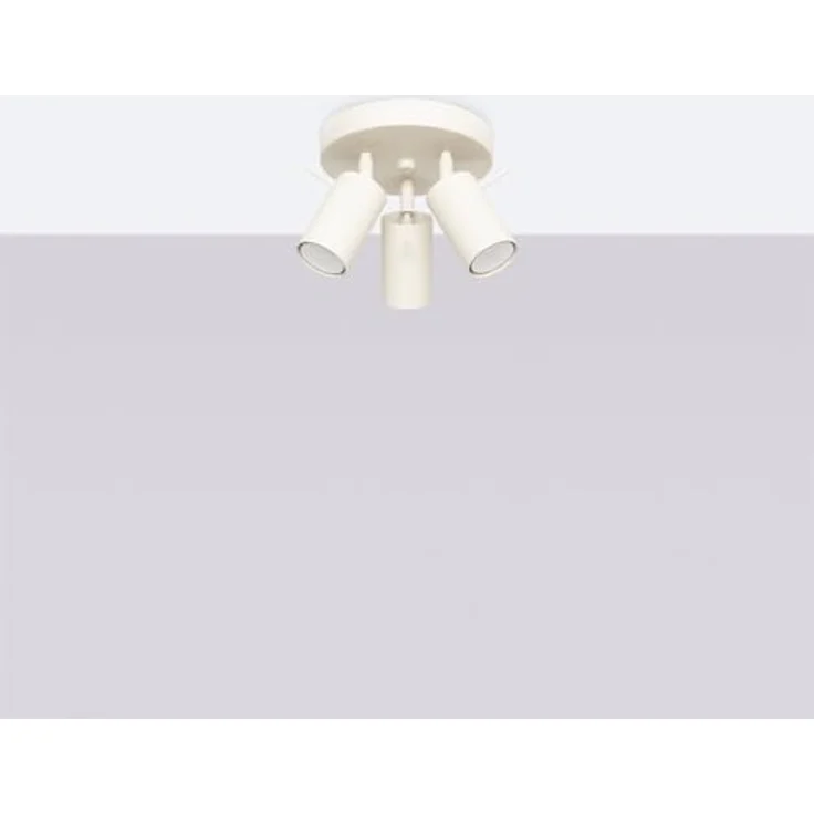 SOLLUX lighting RING Deckenlampe, 3-flammiger Deckenstrahler aus Stahl, beige, GU10 Fassung, 3x 7W, 510lm – Bild 3