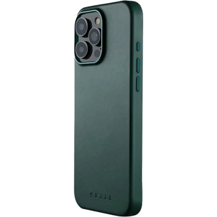 Mujjo Leather Case iPhone 16 Pro Max Lebendiges Grün - Schutz, Reaktionsschnelles Design, MagSafe-Leistung, Premium European Leather, recycelte Materialien