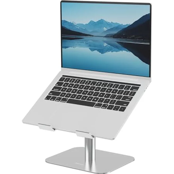 Fellowes Alumia™ Laptopständer, ergonomisch höhen- & neigungsverstellbar aus recyceltem Aluminium, platzsparend, Silber