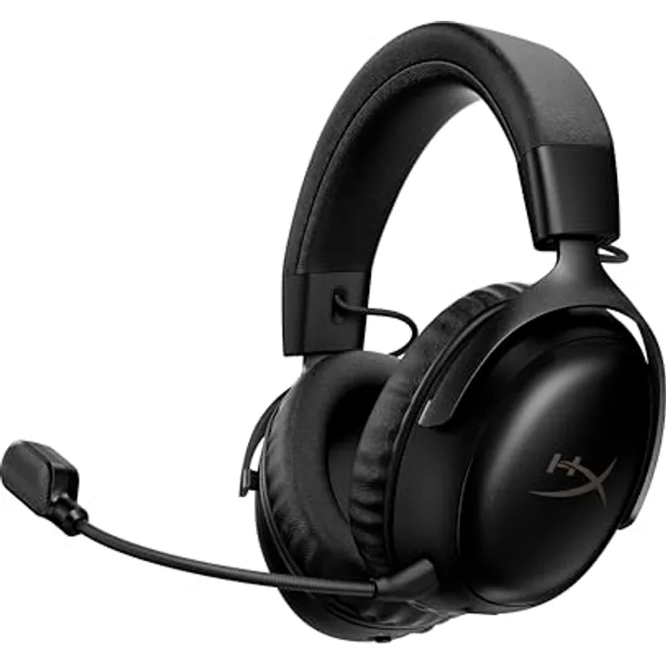 HyperX Cloud III S, Kabelloses Gaming-Headset mit 120 Stunden Akkulaufzeit, 53-mm-Treibern, abnehmbarem Mikrofon – Schwarz