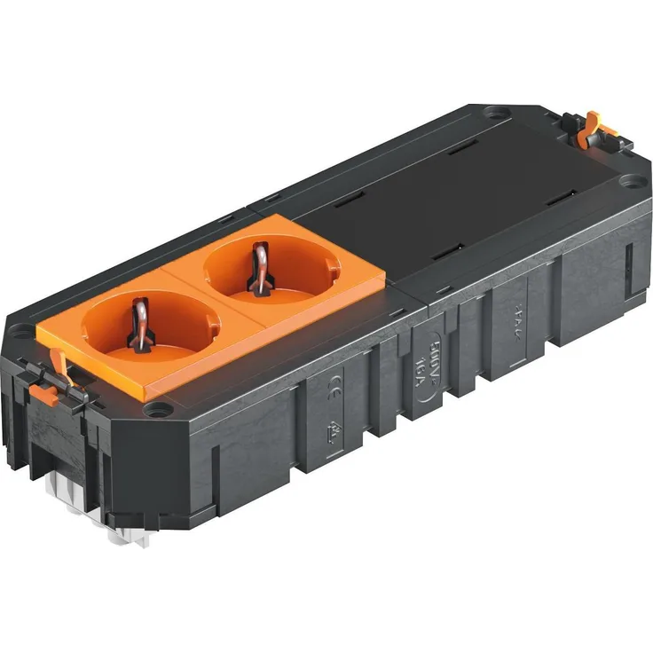 OBO Bettermann UTC4 G OR2, Steckdosenleiste mit 4 Ausgängen, 0.22 m, universal grau