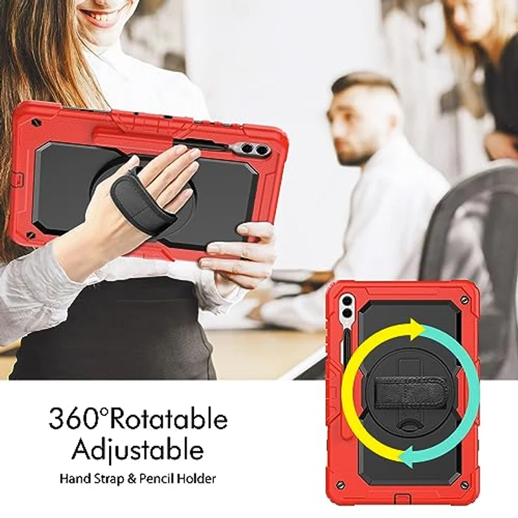 Lobwerk Tablet-Hülle 4in1 für Samsung Galaxy Tab S9+ Plus 2023 SM-X810 SM-X816B 12.4, Sturzdämpfung, Aufstellfunktion, Outdoor, schwarz – Bild 5