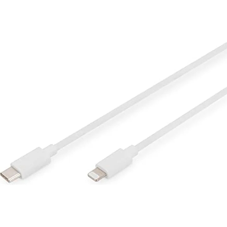 DIGITUS Type C zu Lightning MFI C94, 2M Füllung+AL+B Mantel PVC, weiß OD:3.5mm – Bild 1