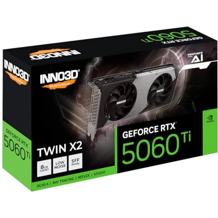 Inno3D GeForce® RTX 5060 TI 8GB Twin X2, Next-Gen-Grafikkarte mit aktiver Kühlung und 7680 x 4320 Pixel Auflösung – Bild 4