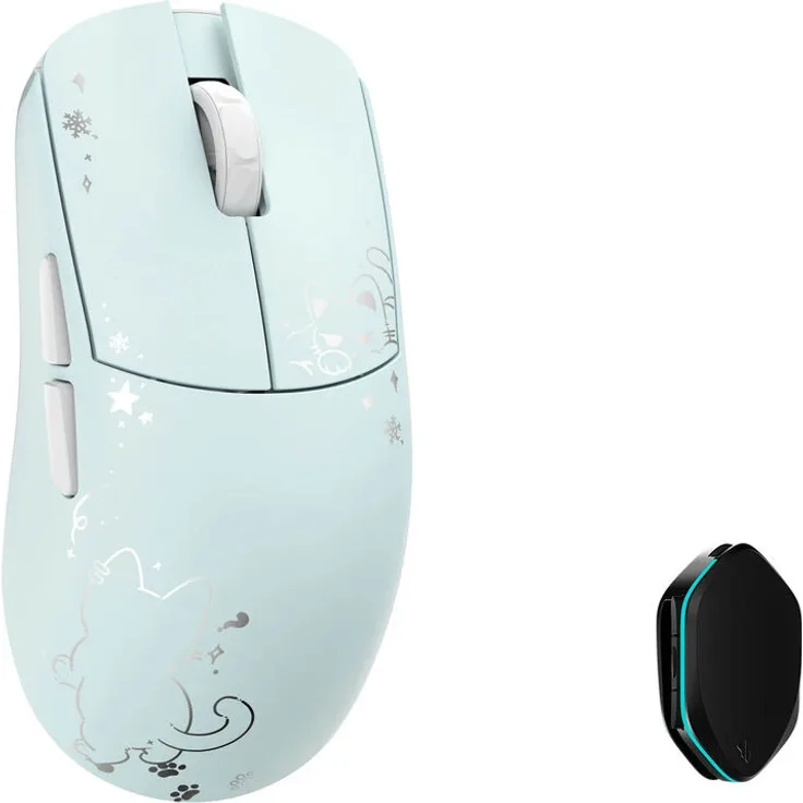 WLMouse YING Magnesium Kabellose Gaming Maus PAW3950HS, 30000 DPI, 8K Polling Rate, OMRON Optical Switches, 47g, blau