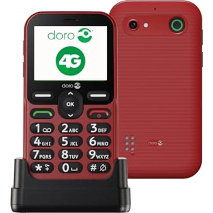 Doro Leva E10 4G Smartphone, 2.4 Zoll Display, 0,3 MP Kamera, Single SIM, rot – Bild 1