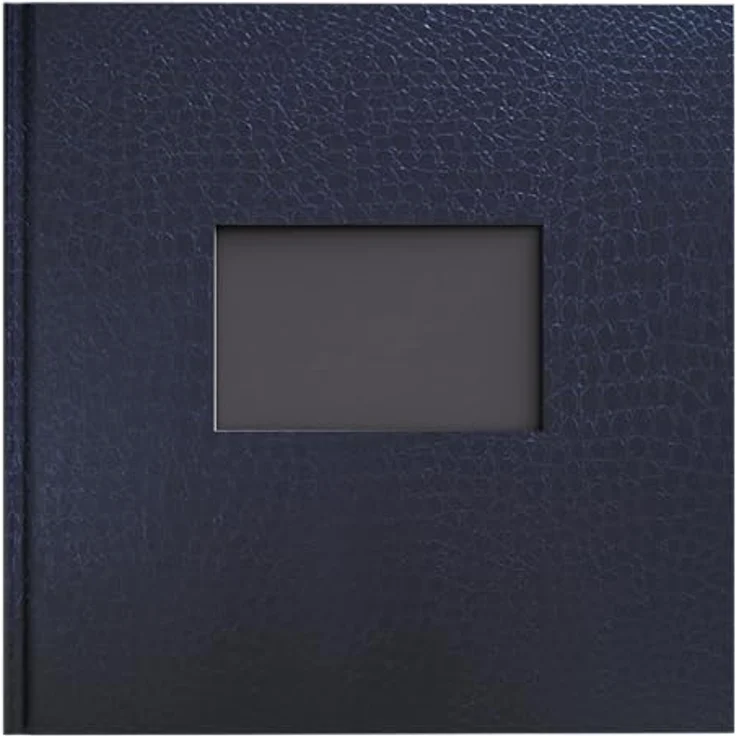 EXACOMPTA Prestige Fotoalbum, 30 Seiten, 25x25 cm, Lederoptik in Nachtblau, personalisierbares Fenster – Bild 2