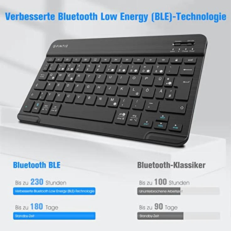 Fintie Tastatur Hülle für Lenovo Tab M10 (3rd Gen) 10,1 Zoll 2022 TB328, Slim Schutzhülle mit abnehmbarer Deutscher QWERTZ Bluetooth Tastatur, Schwarz – Bild 9