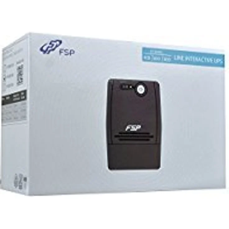 FSP Fortron FP 600 Line-Interactive USV 600 VA - 360 W, 2x Schuko, Eingang Spannungsumfang 162-290 VAC, 60-50 Hz (auto sensing), simulierte Sinuskurve, Kaltstartfunktion, Ton Alarm, schwarz – Bild 3