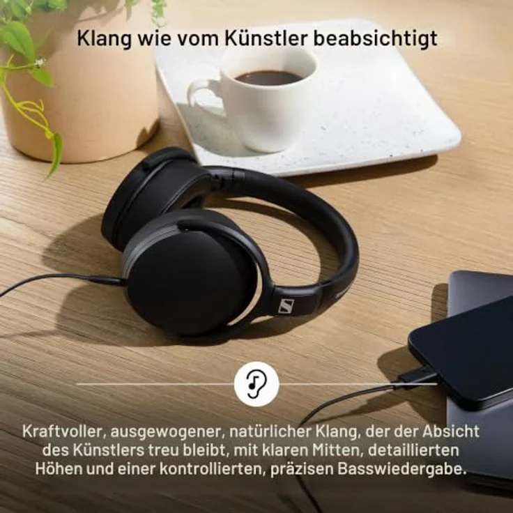 Sennheiser HD400U, Kabelgebundene Kopfhörer mit USB-C und intelligenter Fernbedienung, Schwarz – Bild 2