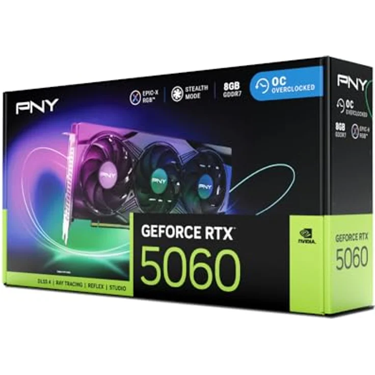 PNY GeForce RTX 5060, 8GB GDDR7 Grafikkarte mit 7680 x 4320 Pixel, PCIe x8 5.0, 3840 CUDA-Kerne, aktiv gekühlt – Bild 21
