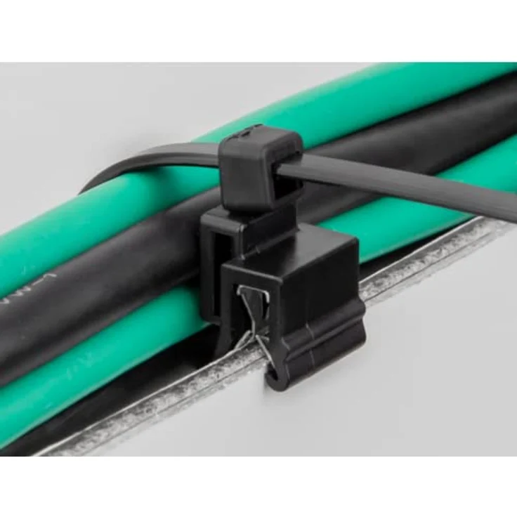 Delock Kabelbinder mit Befestigungsclip L 200 x B 4,8 mm schwarz 50 Stück – Bild 3