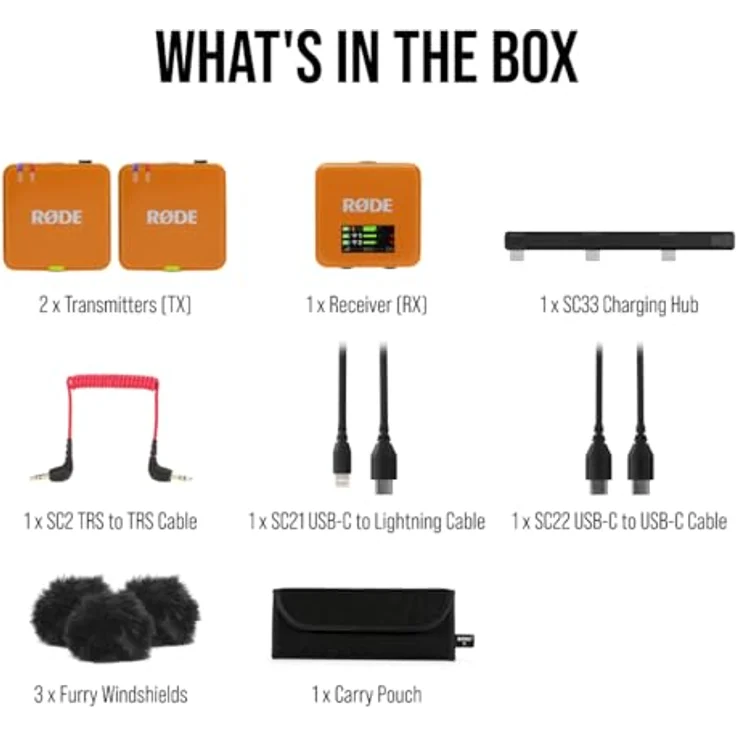 RØDE Wireless GO (Gen 3), Kompaktmikrofon mit 32-Bit Float Aufnahme, automatischer Pegelregelung und 2,4 GHz digitaler Übertragung, orange – Bild 11
