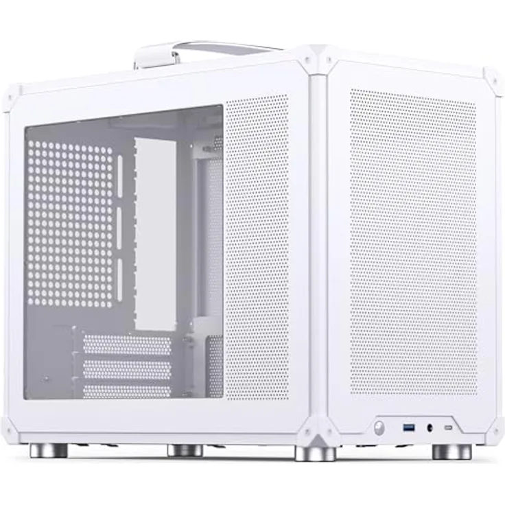 Jonsbo C6 MAX PC-Gehäuse, Mini-Gehäuse, Micro-ATX - weiß, transportabel mit Tragegriff