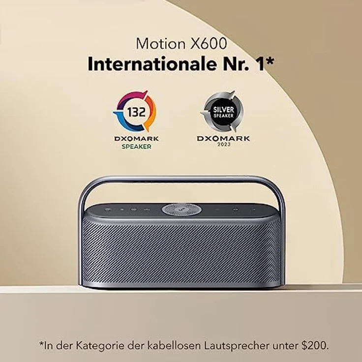 soundcore Motion x600 tragbarer Bluetooth Lautsprecher kabelloses Hi-Res Spatial Audio 50W räumlicher Sound IPX7 Wasserschutz 12h Wiedergabe Pro EQ Tragegriff AUX-IN (Schwarz) – Bild 2
