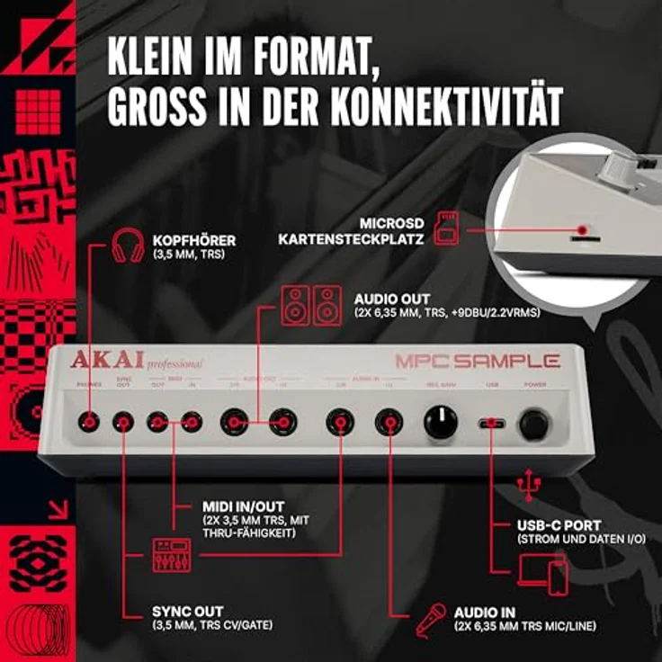 Akai MPC Sample, DJ Controller mit leistungsstarken Performance-Pads und umfangreicher Sampling-Funktionalität – Bild 8